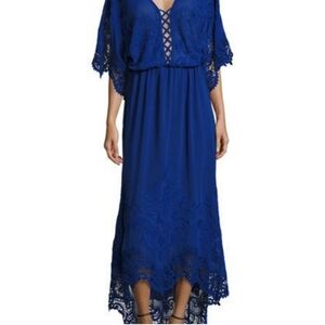 1st Sight lace detailing high low hem dress size M